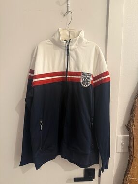 Marks & Spencer White Jacket with Navy and Red England Crest NWT